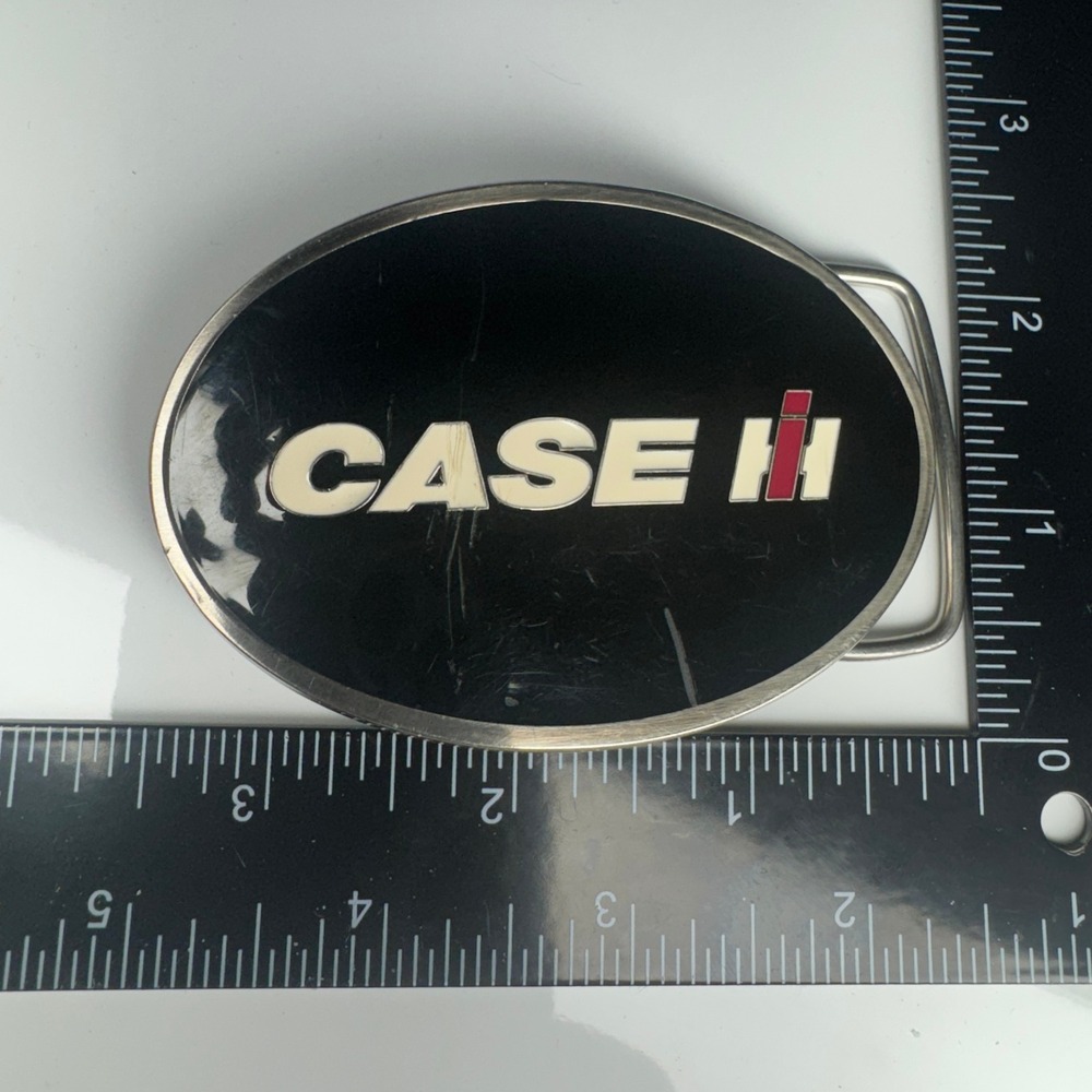 CASE IH Licensed Product Oval Belt Buckle Black Silver‎ Tone CNH America LLC